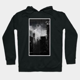 Black And White Japanese Aesthetic City Tokyo Landscape Hoodie